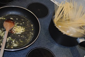 garlic, butter, pasta